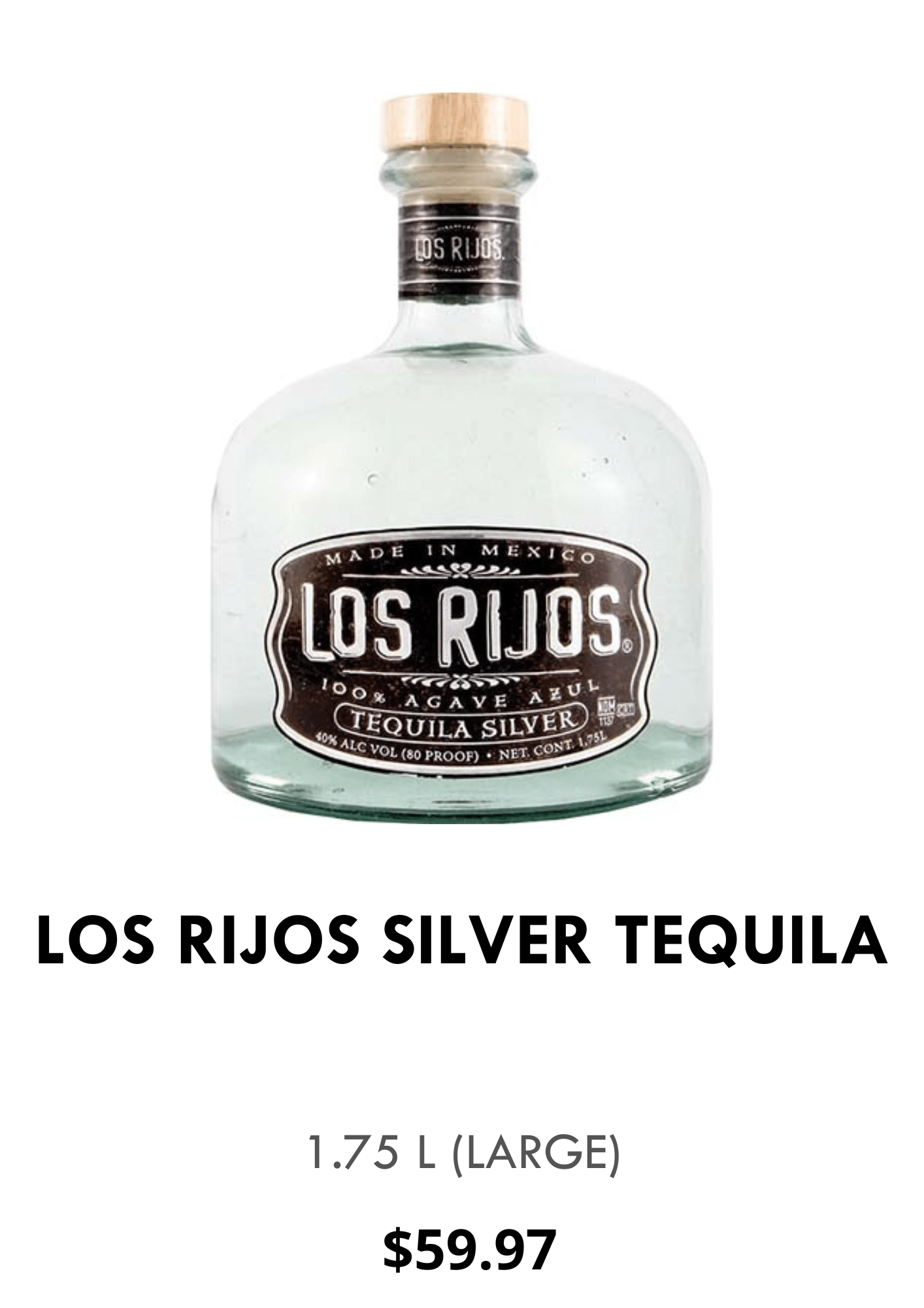 Los Rijos Silver Tequila (1.75L)